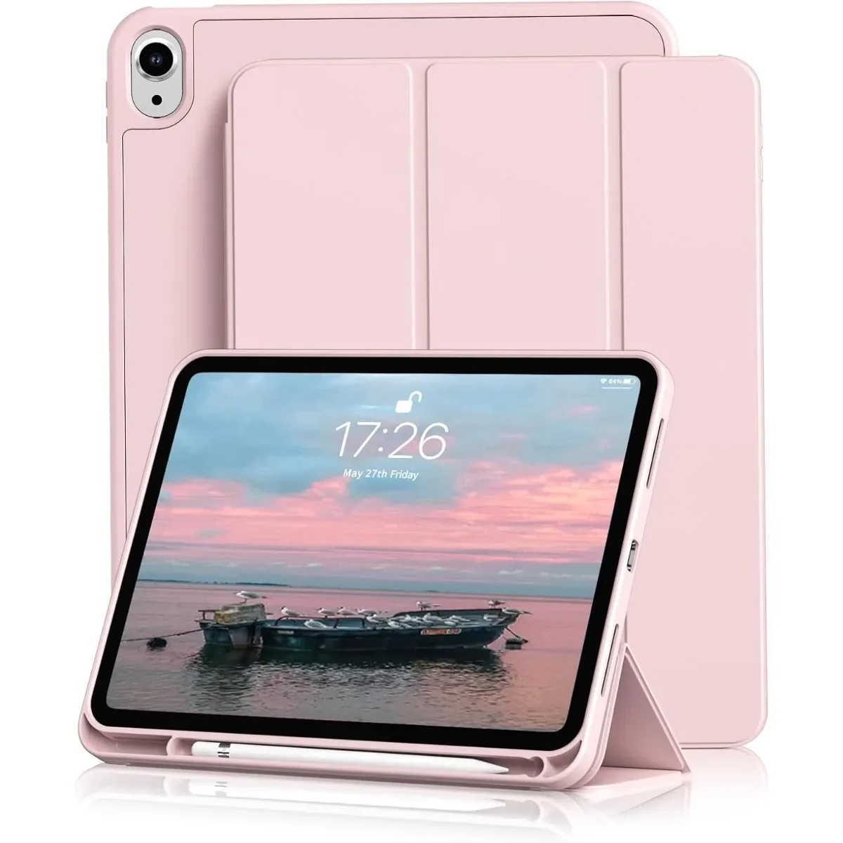 

Чехол для iPad 11/10-го поколения с держателем для карандашей 11/10,9 дюймов, 2025 A16/2022, мягкая задняя крышка из ТПУ, гибридная тонкая подставка, защитный чехол
