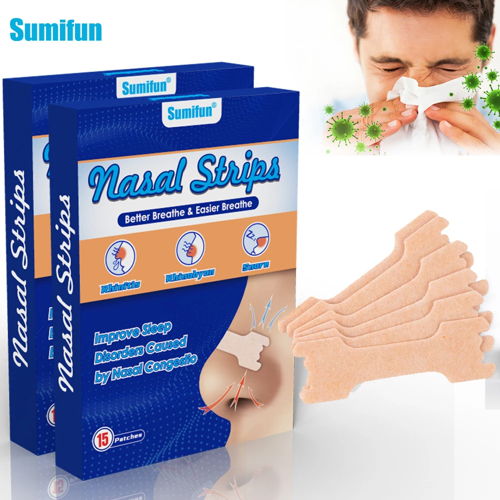 

15/30/45Pcs Rhinitis Nose Strip Relieve Nasal Congestion Snore Stopper Headache Sleep Aid Plaster Easier Breath Health Patch