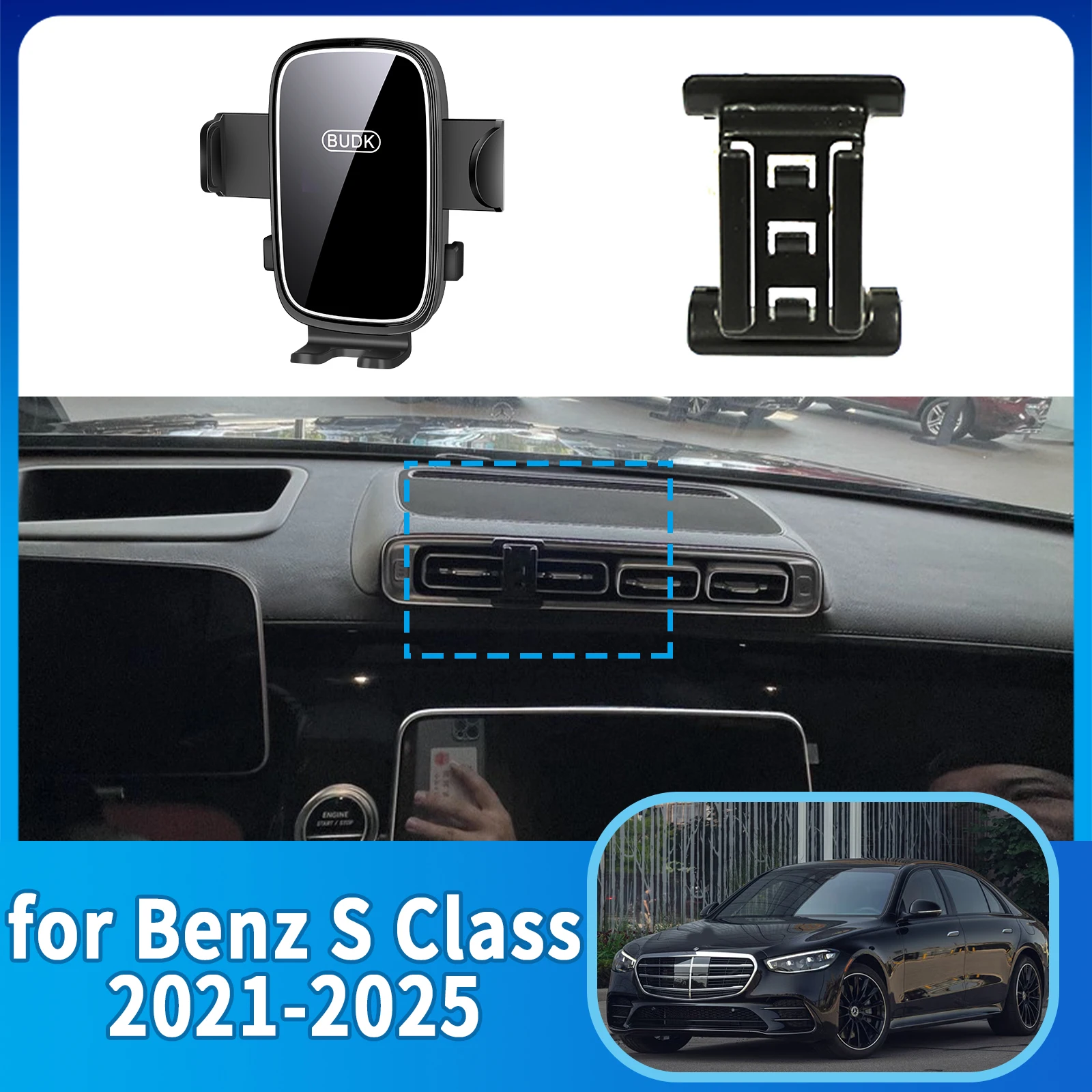 

Car Mobile Phone Holder Accessories for Mercedes Benz S Class S450 S500 S600 W223 2021~2025 GPS Bracket Navigation Stand Auto