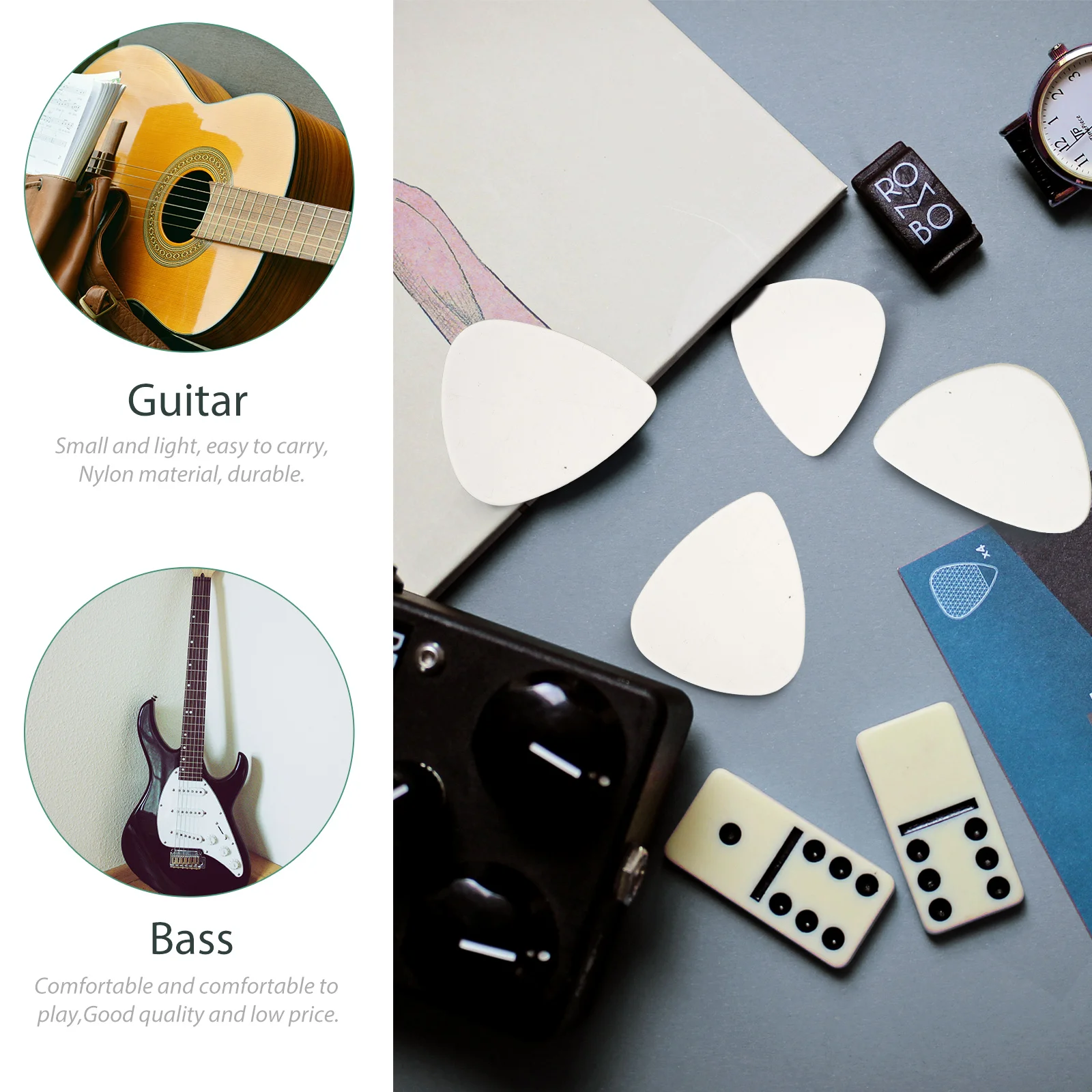 

10 Pcs Guitar Pick Good Plectrum Portable Stringed Instrument Transparent Compact Plastic Light Bass Personalized