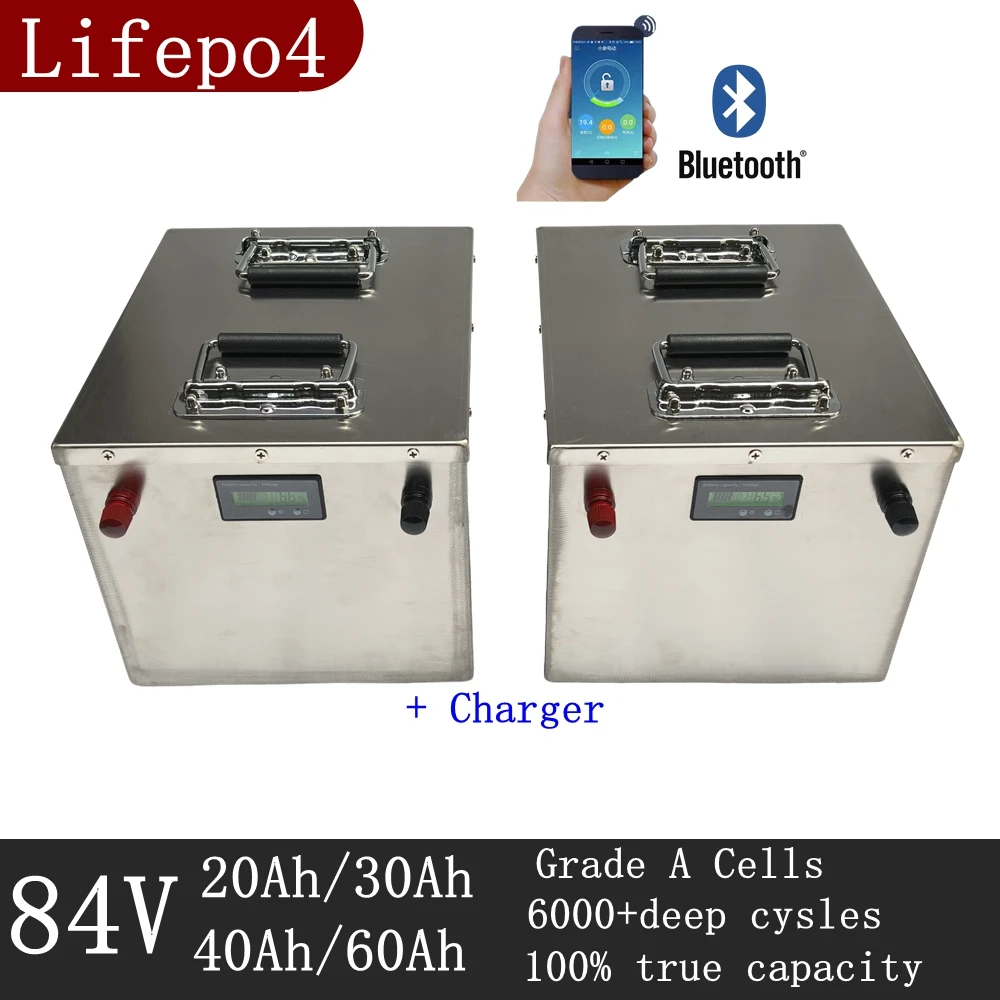

84 В 20 Ач 30 Ач 40 Ач 60 Ач с Bluetooth BMS 27S для 4000 Вт EV Мотоциклы Скутеры Подметальная машина Экскурсионные автомобили Lifepo4 Батарея