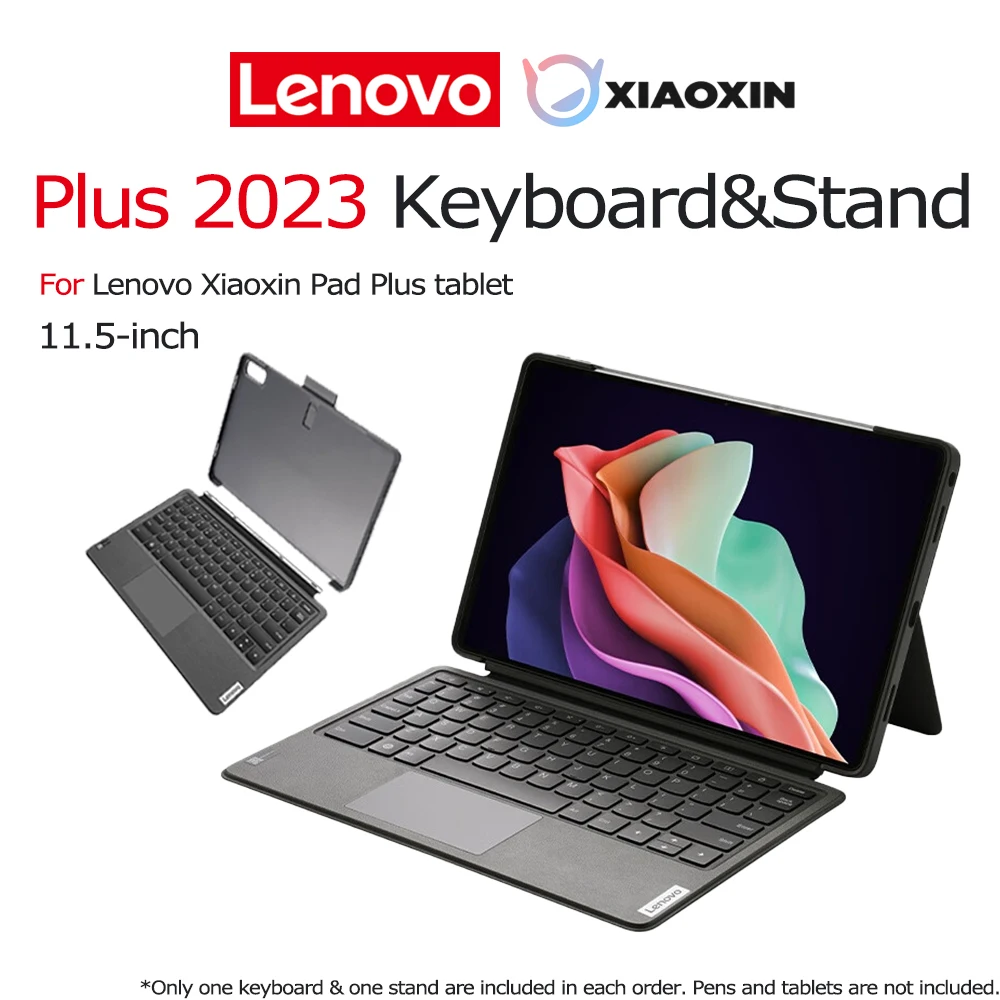 Lenovo Magnetic Keyboard pack Stand For Xiaoxin Pad Plus 2023 Corner Protection Adjustable Quick Linking Large-Sized Touchpad