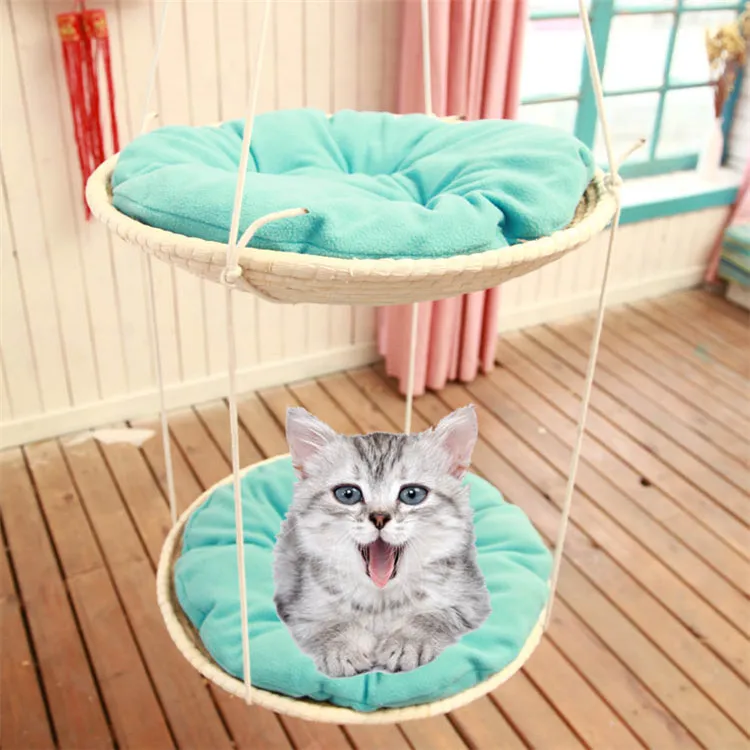 Promotion straw cat hammock  climbing frame litter tree  jumping platform  scratch rack cat rack cat bed