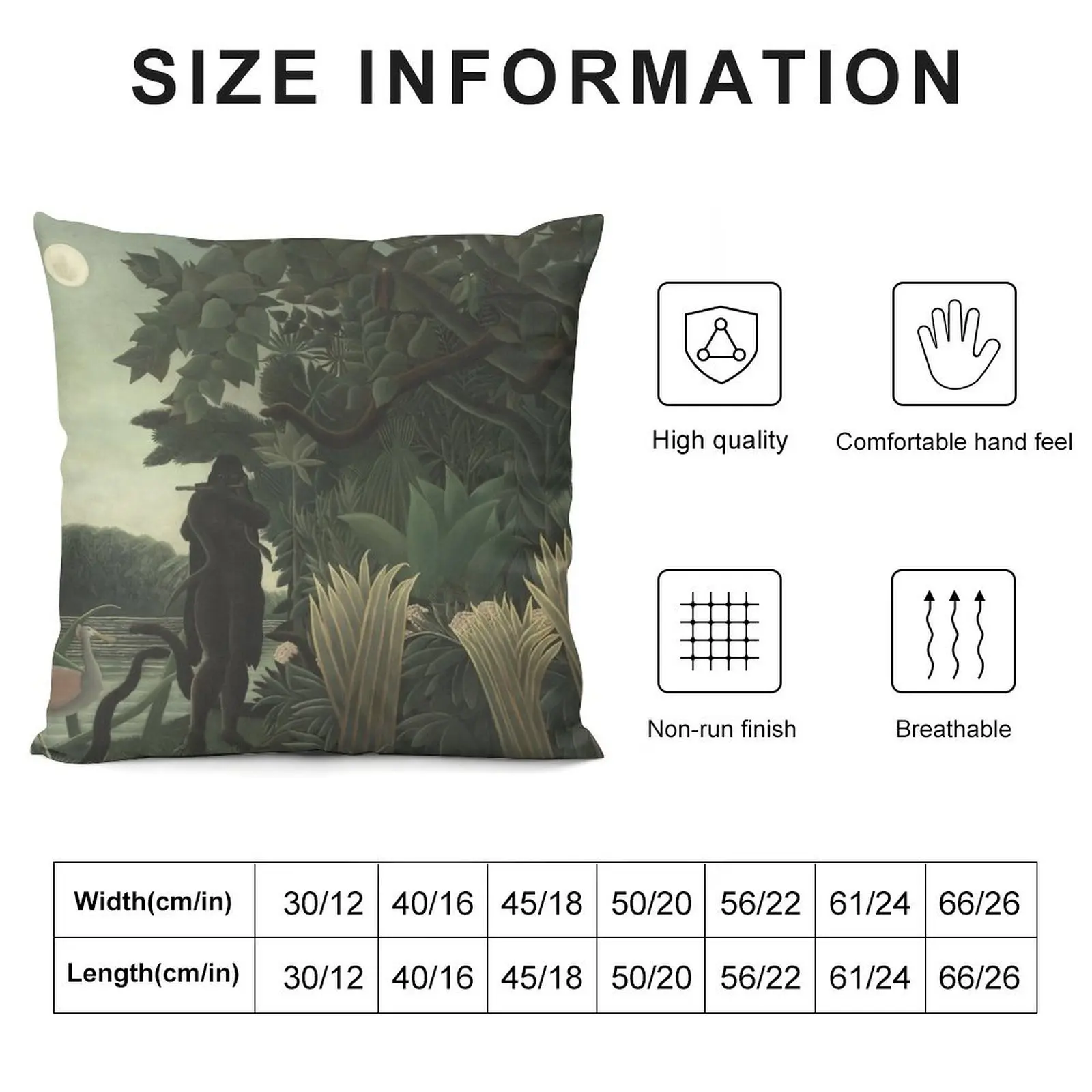 Henri Rousseau - The Snake Charmer - Minimalist Art Poster Series Throw Pillow Decorative Cushions For Luxury Sofa Anime pillow