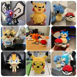 Décennie s de Construction Pokémon, Style Pokémon, Dessin Animé Kawaii, Picachu, Animal, Mini Modèle, Jeu Éducatif, Fouille, Jouets, 81 Pièces