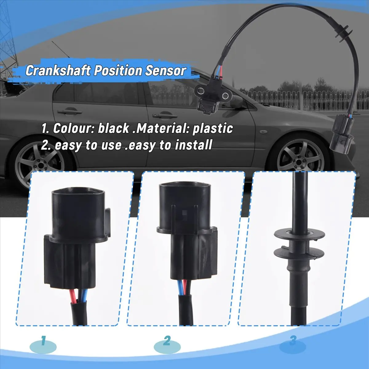 #34V (black)Automotive Crankshaft Position Sensor for Mitsubishi Lancer 2005-2008,Automotive Parts & Accessories
