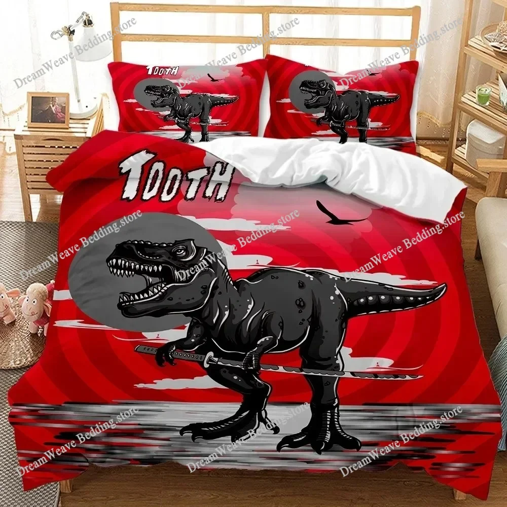 

Dinosaur Bedding Sets, Dinosaur King Size Duvet Cover Set,Superior Kids Comforter Boys Cartoon Soft Polyester Quilt Cover