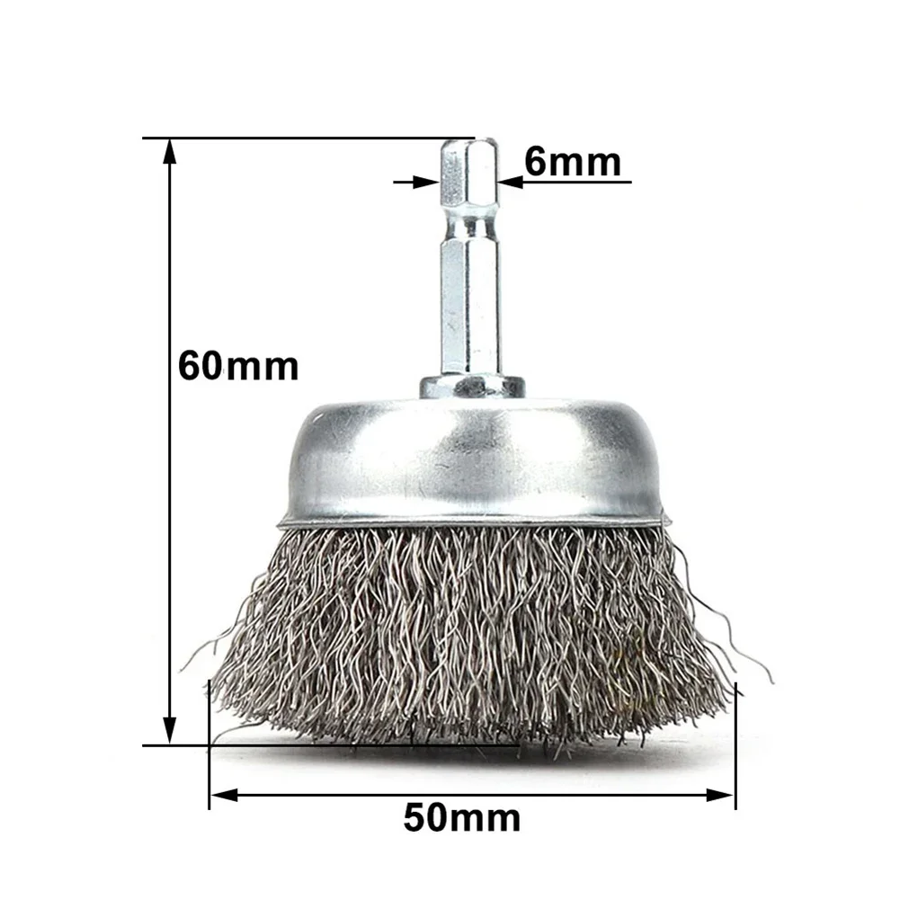 Imagem -06 - Escova da Roda do Fio de Aço para Ferramentas de Broca Ferramenta Giratória Remoção da Oxidação do Metal Lustrando Brocas 50 mm 65 mm 2