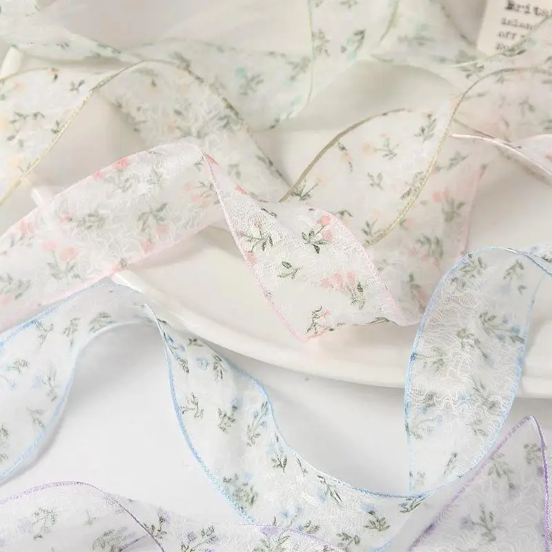 2,5 cm 10 Yards zierliche florale Netzspitzenborte für Kuchen, Blumensträuße, Geschenkverpackungen und handgemachte Haarschleifen – Detail 4
