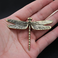 Brass Little Dragonfly Ornaments Retro Antique Copper Insect Decoration Crafts For Bookshelf Desk Lovely Small Gifts