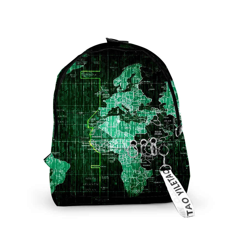 

Рюкзаки для школы и ноутбуков в стиле мультфильмов и молодежной технологики, с 3D-печатью, из водонепроницаемого оксфорда, с брелоком, маленькие дорожные сумки