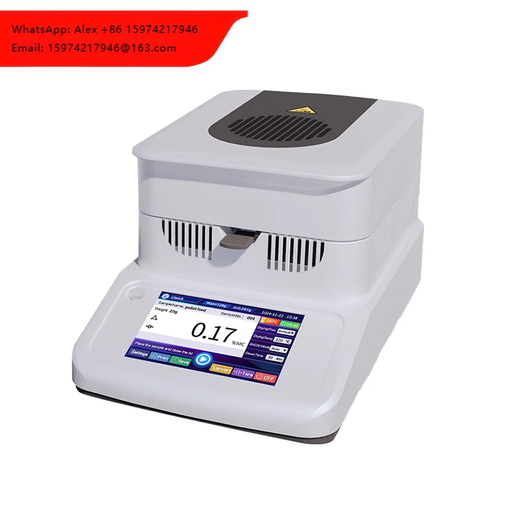 Halogen Moisture Meter 0.001g High Precision Grain Corn Feed Moisture Analyzer 0.01% Readability Lab Balance Electronic Detector