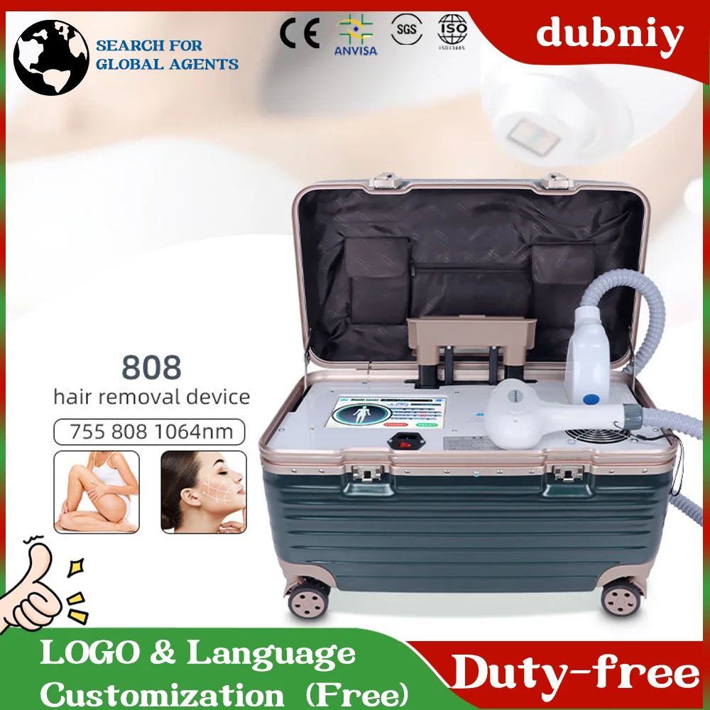 2024 Newest Suitcase  Professional Portable Painless Diode Laser 808nm Hair Removal Machine Home Use & Beauty Salon & Clinic