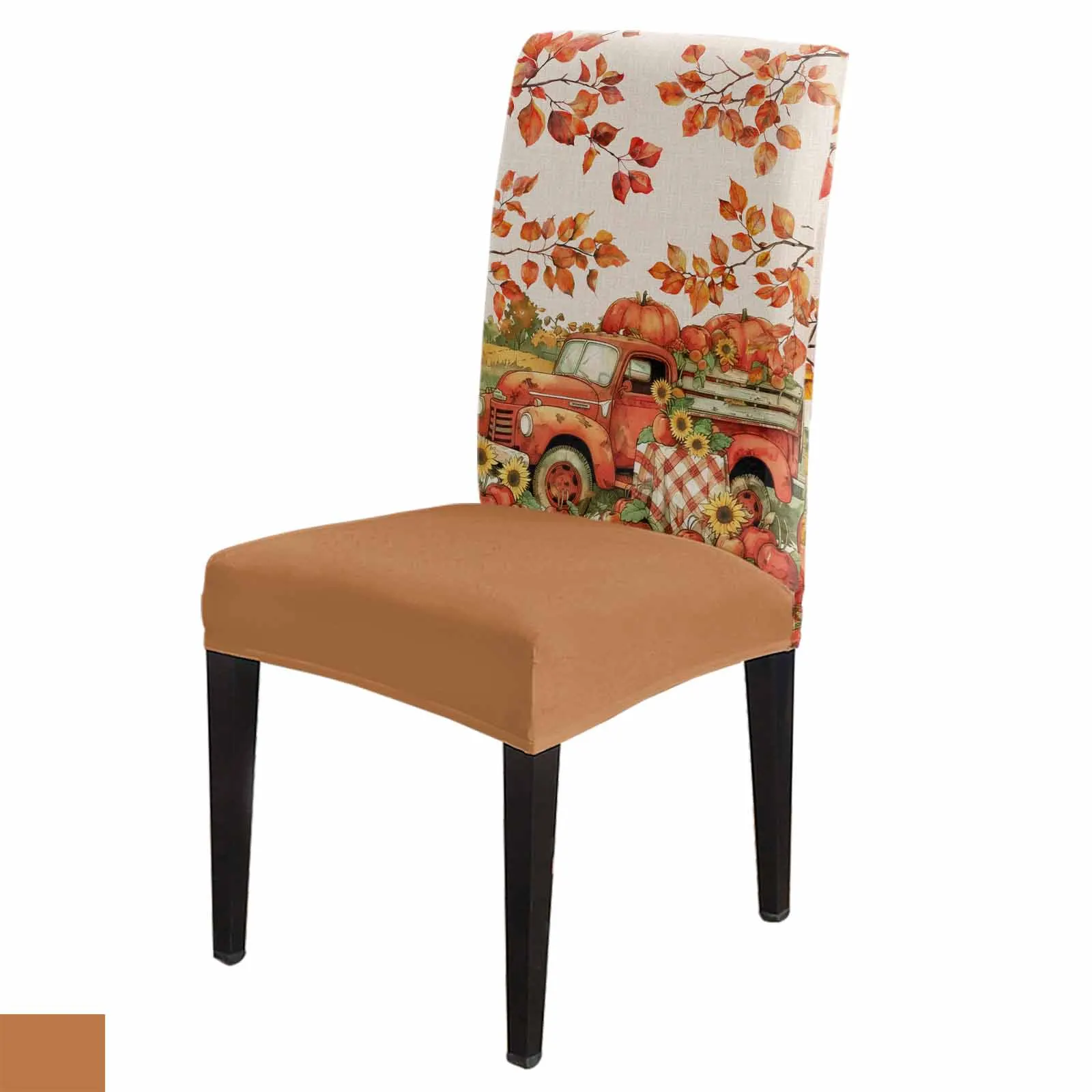 

Autumn Watercolor Pumpkin 4/6/8PCS Spandex Elastic Chair Case For Wedding Hotel Banquet Dining Room