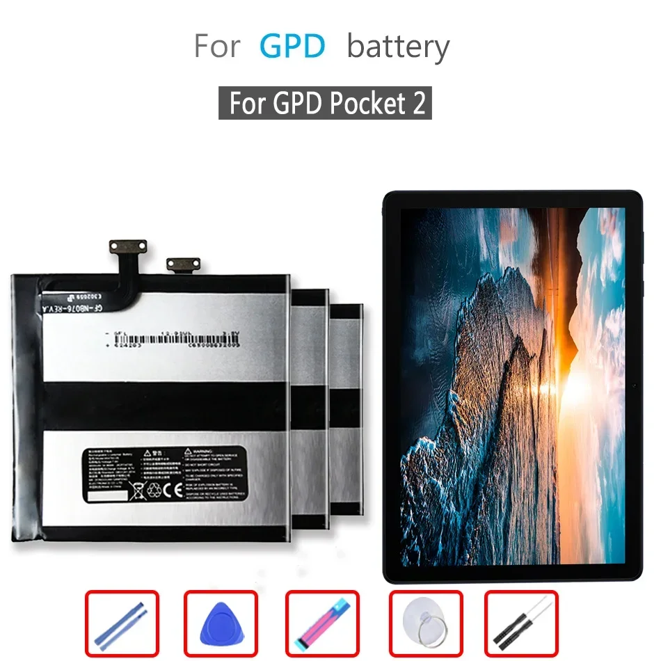 

Pocket 2 3400mAh Battery For GPD Pocket2 Handheld Gaming Laptop GamePad 7.6V 624284-2S Tablet