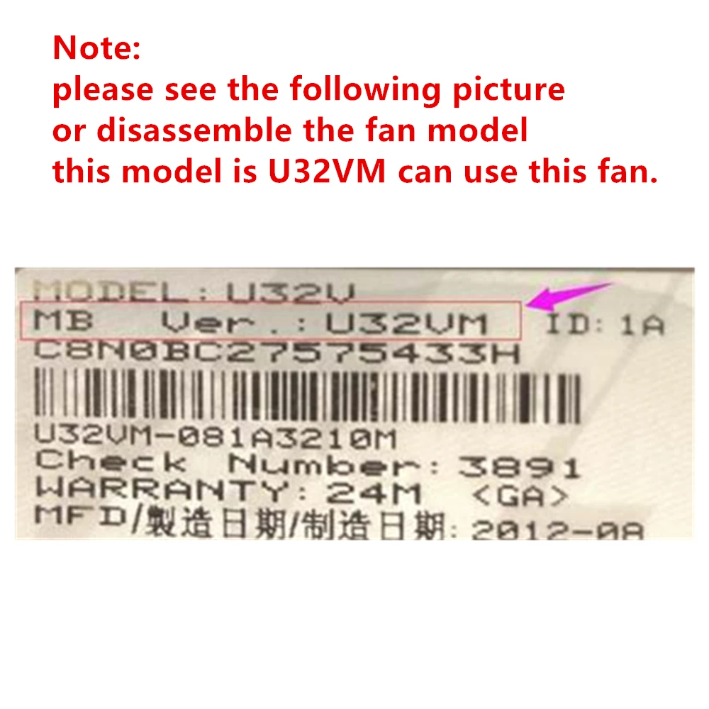 مروحة تبريد وحدة المعالجة المركزية لـ ASUS U32VM ، أصلي ، جديد