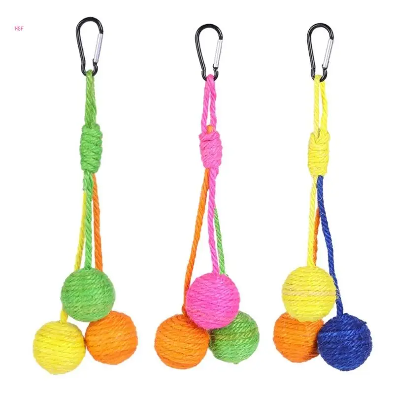 Fun and Safe Cats Sisal Sphere Toy for Healthy Teeth Teething Set Natural Sisal Sphere for Mental Stimulation