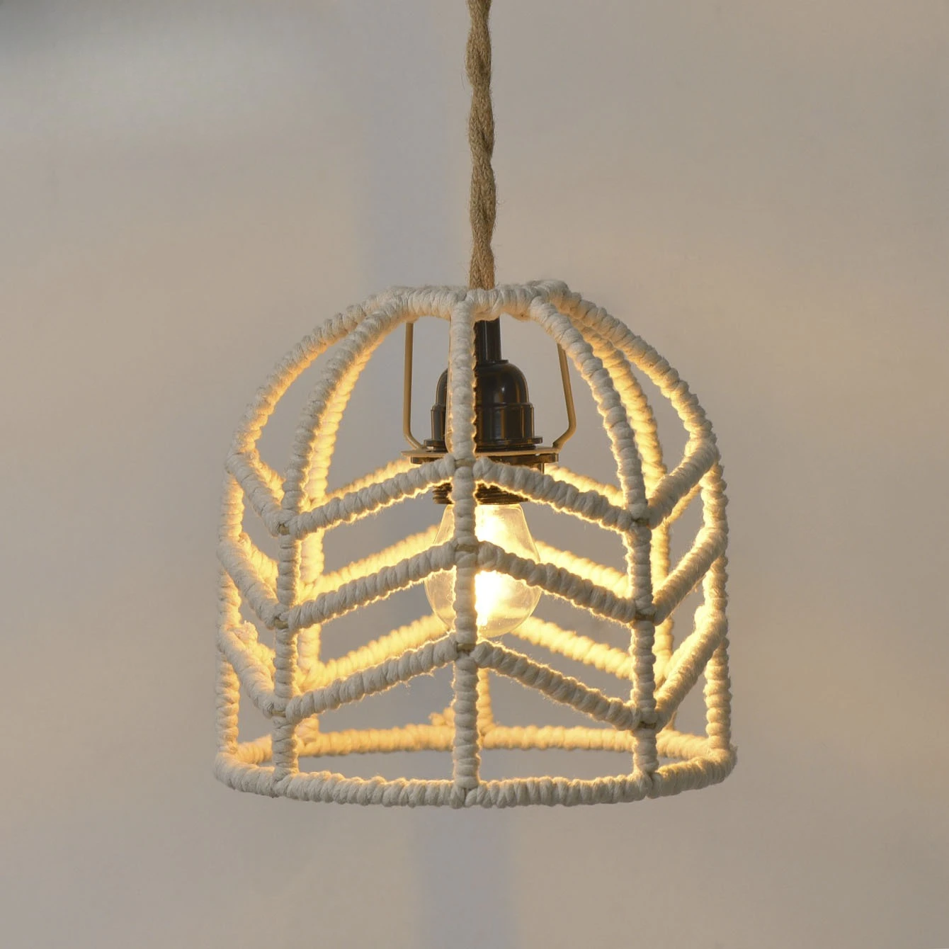 Hand Woven Cotton Rope Lampshade for Pendant Lights Bedroom Lighting Accessory Lampcover