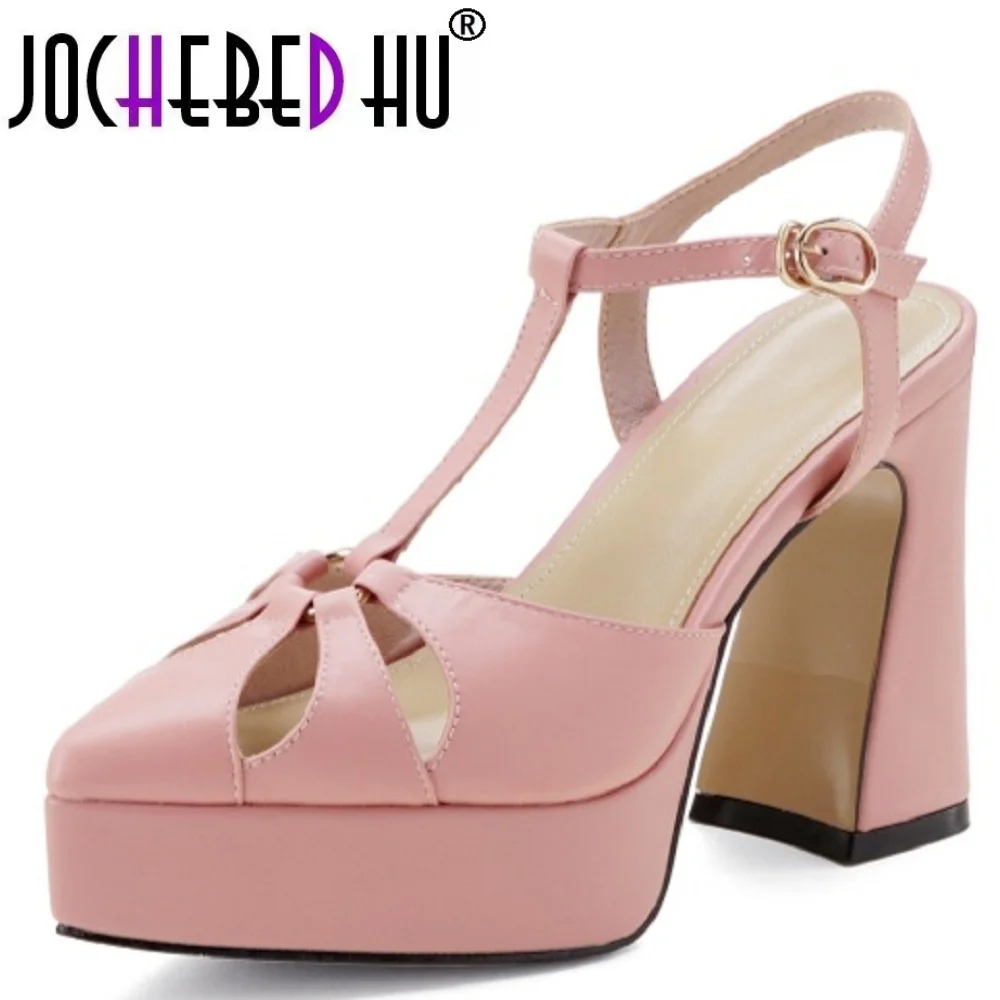 

【JOCHEBED HU】Handmade Genuine Leather Women's Shoes Retro Pointed Toe Sandals Cross-Border Summer Upgraded Version 33-40