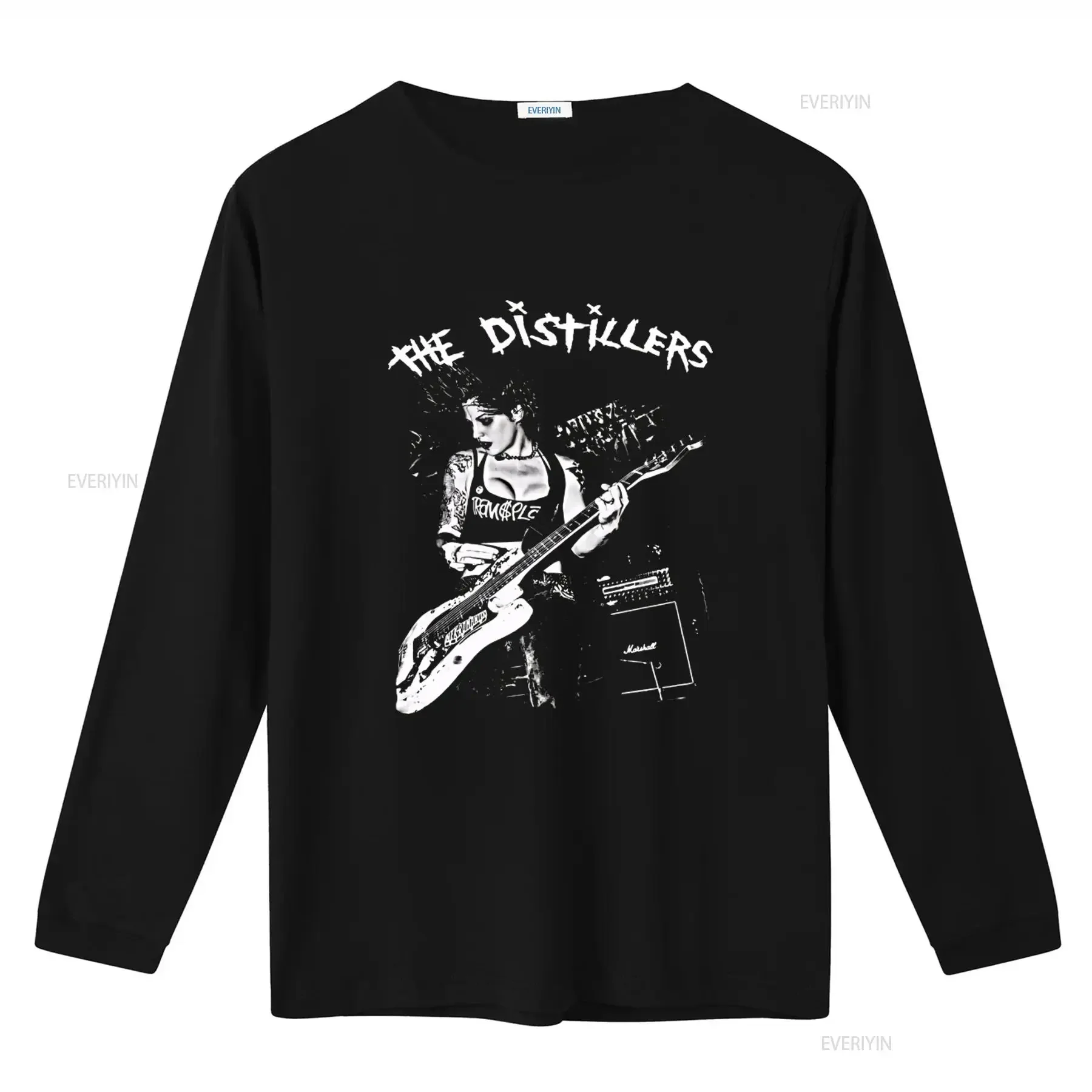 NWT The Distillers Punk Rock Guitarist T Shirt American Folk Entertainment Style vintage Washed Soft Stretched Slightly graphic