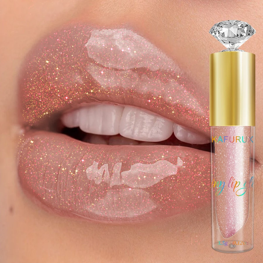 9 色ダイヤモンドシマーグリッターリップグロス保湿液体口紅パールカラーリップ釉薬セクシーなレッドピンクリップメイクアップギフト