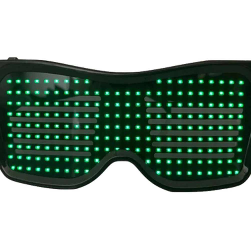 نظارات مضيئة LED بنمط ديناميكي للتحكم في التطبيق، نظارات حفلات ممتعة، مستلزمات الهتاف الخضراء، مأدبة كرنفال عيد الميلاد #4