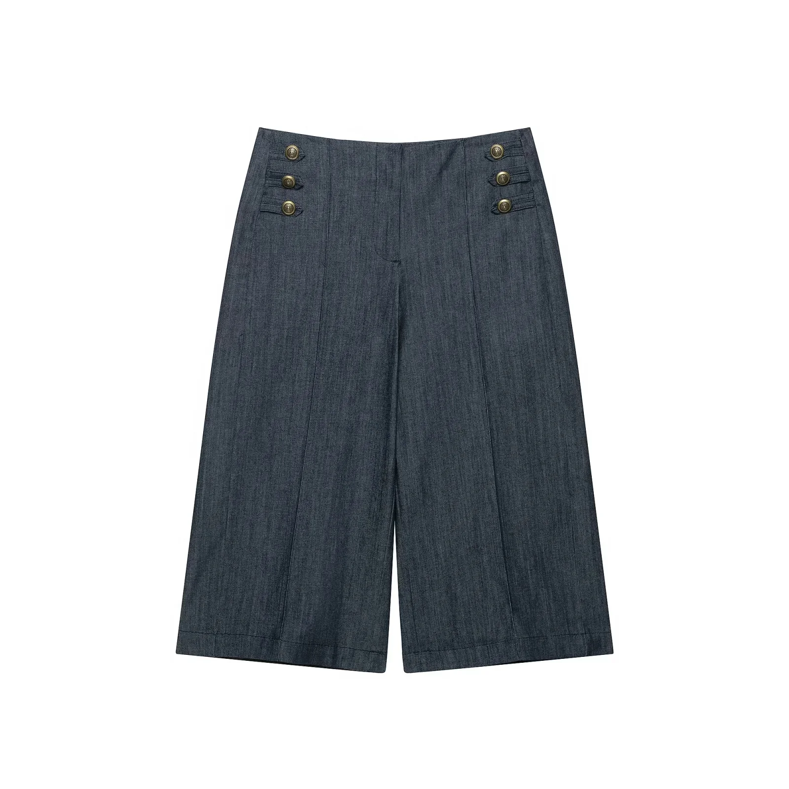 KONDALA Vintage Casual Grauer Damen-Shorts-Anzug mit Spitzen-Patchwork, Knopfverschluss, Langarm-Oberteil, kurze Hose, Mode 2026 Herbst-Winter-Anzug – Detail 13