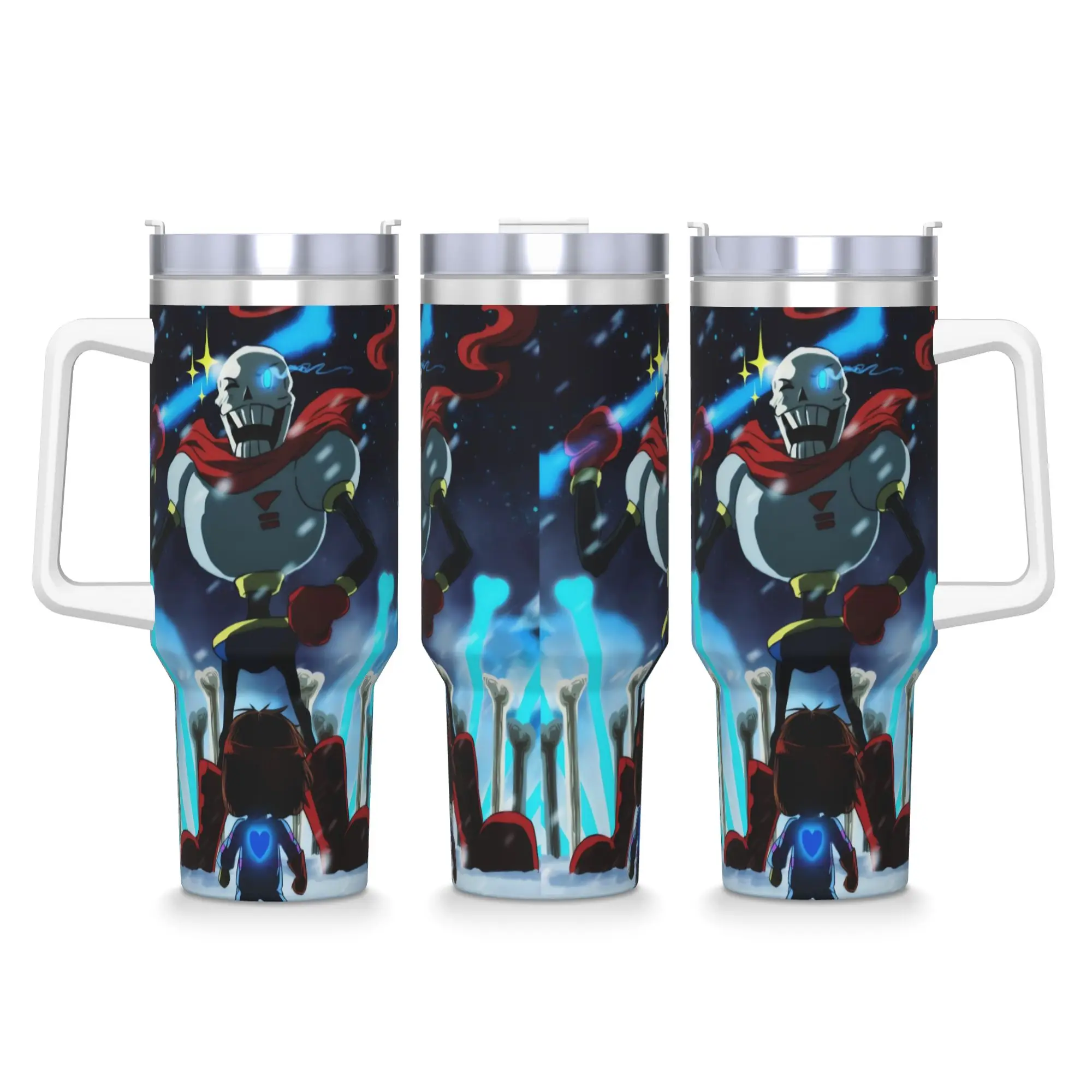 40OZ Stainless Steel Tumbler Game Undertales Sans And Papyrus Thermal Cups  Keep Heat Cold and Hot Car Mugs Driving Water Bottle