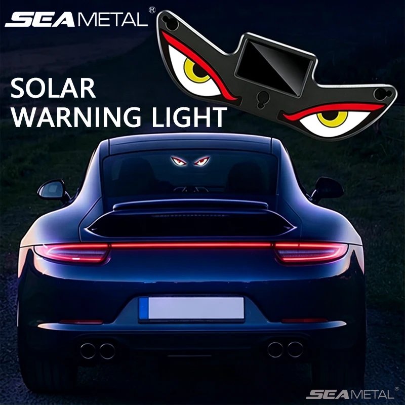 SEAMETAL Car Cool DEMON EYE Ambient Light Solar Powered Type-C Rechargeable Breathing Neon Light Smart Sensor Car Accessories