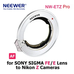 Neewer NW-ETZ Pro AF Lens Adapter Auto Focus Converter for SONY SIGMA FE Mount Lens to Nikon Z Mount Cameras Z6 Z7II ZFC Z8 Z30