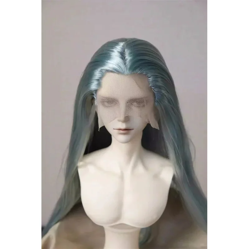 

Мягкий парик из молочного шелка, готовый к отправке, с имитацией лба, ручной вязки, с имитацией волос на лбу, длинные прямые волосы, для кукол BJD 1/3 1/4