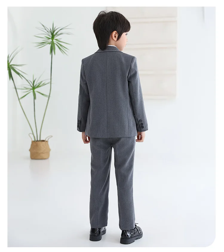 Kinderanzug-Set, Britischer Stil Blumenmädchen-Kleid für Einjährige, Jungen-Kostüm für Reden, Klavier, Laufsteg-Performance A5047 – Detail 10