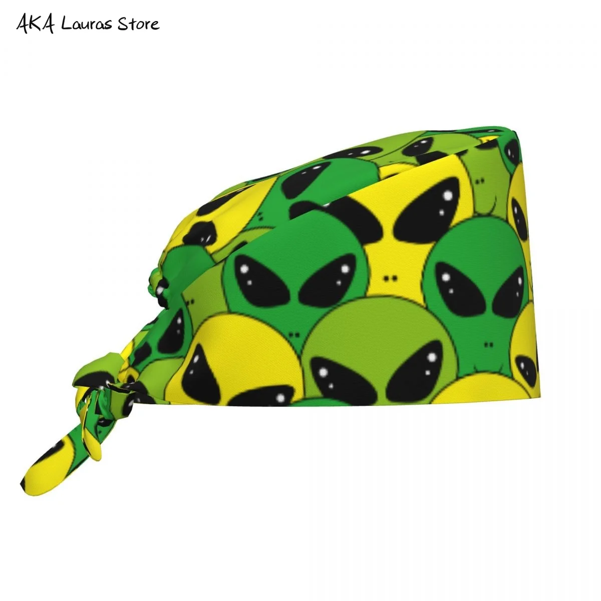 面白いグリーンエイリアン帽子スクラブハット面白いサロンワーキングキャップ研究室ペットショップ看護スクラブキャップ麻酔スクラブキャップ