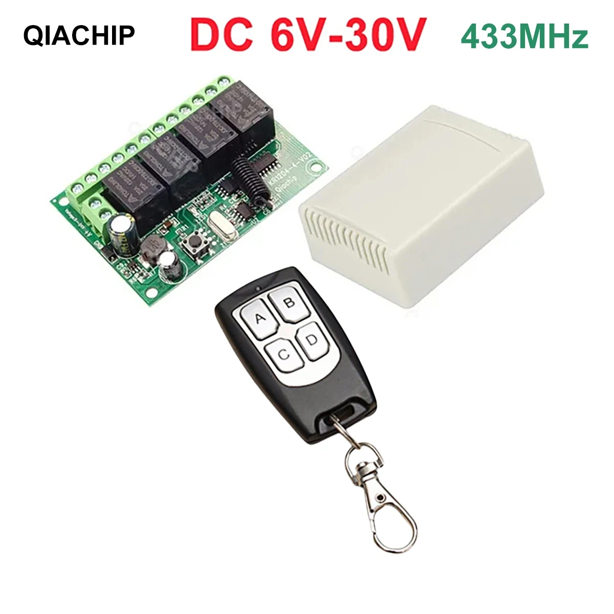 433.92MHz Wireless Remote Control Switch DC 12V 24V 5V-30V 4CH relay Receiver Module With 4 channel RF Remote 433Mhz Transmitter