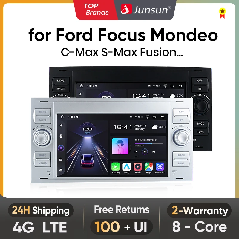 

Junsun CarPlay Android Auto Radio for Ford Focus Mondeo Fiesta Transit Kuga C-Max S-Max Galaxy GPS Car Multimedia 2din autoradio