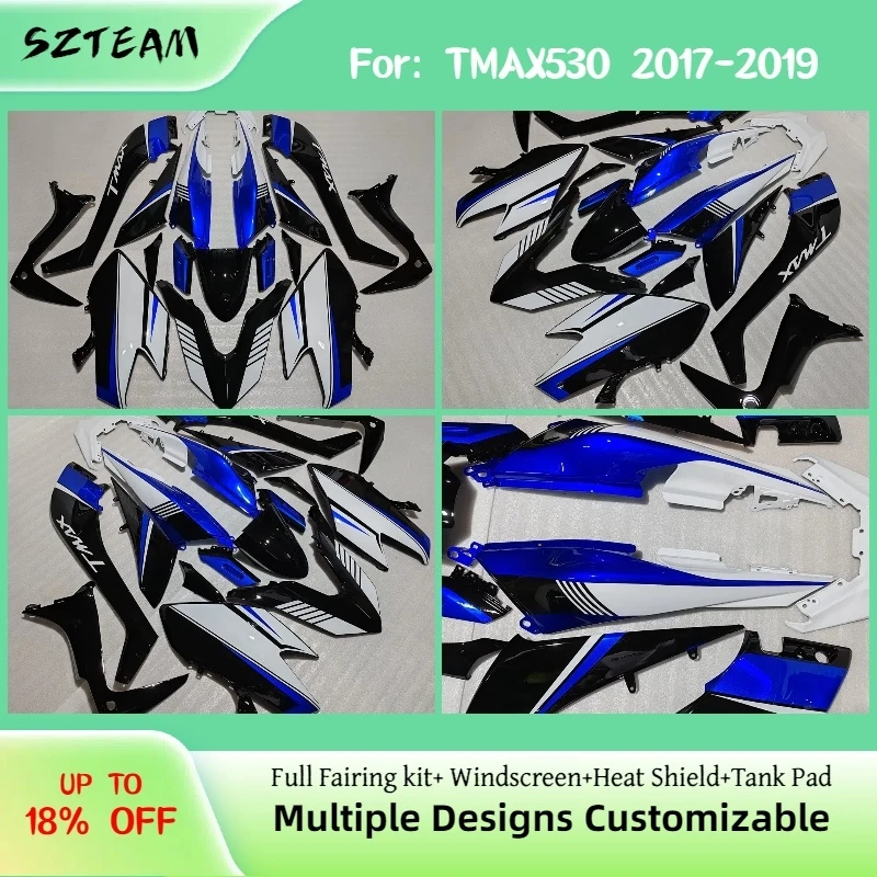 

For Yamaha TMAX530 2017 2018 2019 Fairing Kit Fit TMAX-530 17 18 19 ABS Plastic Bodywork Set Motorcycle Fairings Pro
