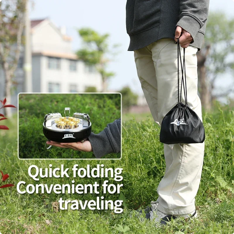 BRS-201A خمسة الأساسية شرسة موقد التخييم الشواء أداة ستار موقد المحمولة في الهواء الطلق معدات الطبخ موقد غاز موقد للتخييم