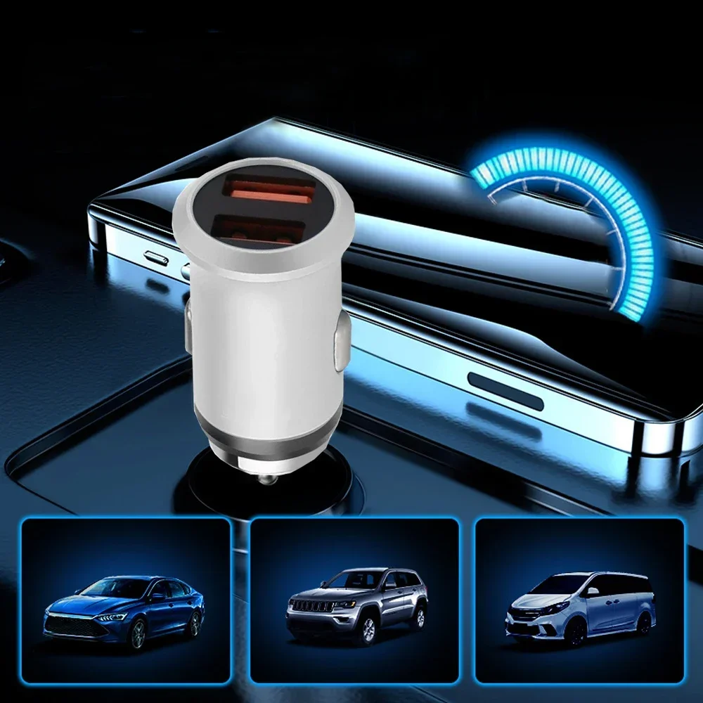 1pc Universal Car Large Capacity Charger Car 2.4A Charger Plug Car Multifunctional Dual Port Charger Auto Interior Accessories