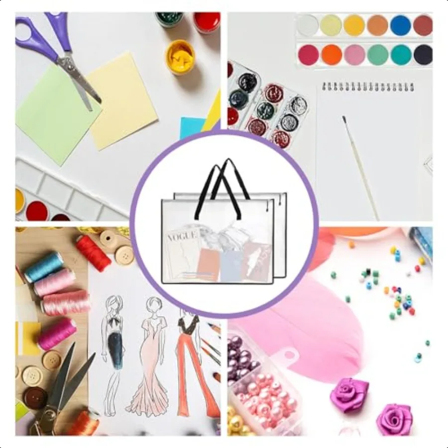 Ruian 2 pacotes de pasta de portfólio de 19x25 polegadas para obras de arte, almofadas de desenho, gráficos e material de ensino multiuso