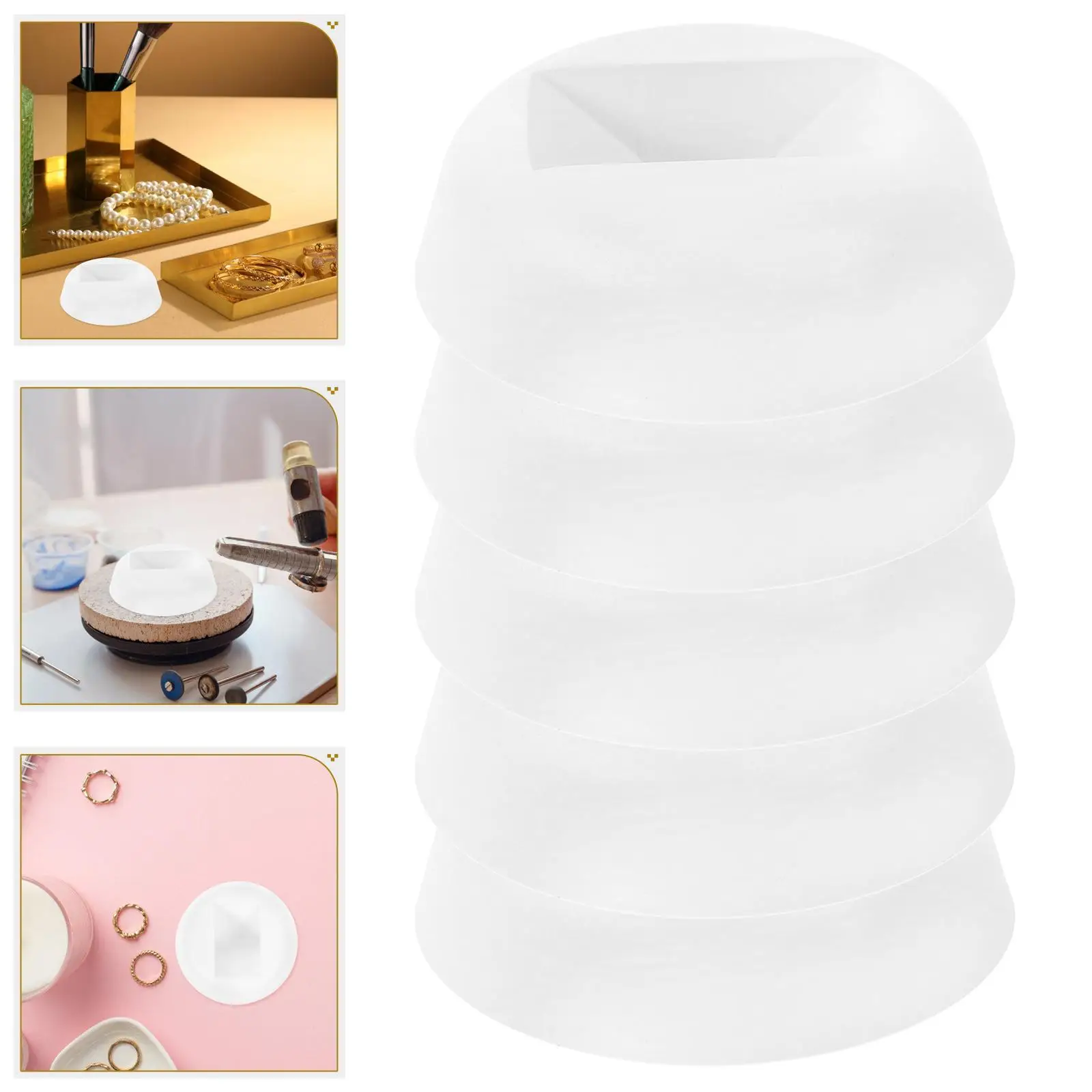 10st Display Box Base voor Sieraden Ringen Armbanden Ronde Witte Plastic Zwevende Frame Stand Duurzame Showcase