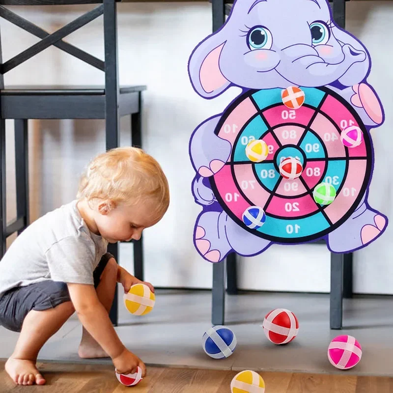 

Child Montessori Toys for Kids 2 To 4 Years Old Cartoon Animal Dart Board Sticky Ball Family Interactive Educational Toys Baby