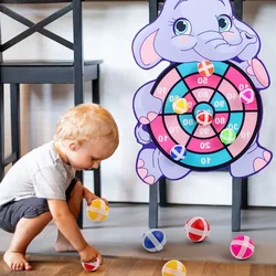 Placa de dardo animal dos desenhos animados para crianças, bola pegajosa, brinquedos educativos interativos para o bebê, criança montessori, 2 a 4 anos