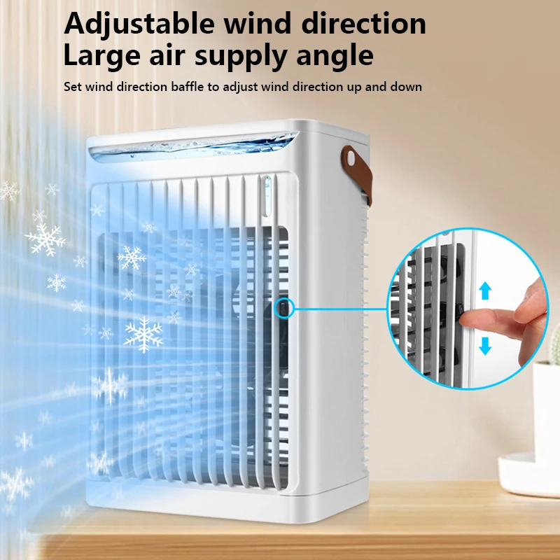 Портативный вентилятор воздушного охлаждения Xiaomi с 7-цветным светодиодным ночником, баком для воды 6,8 л, 5 скоростей, энергосбережения для домашнего офиса, спальни