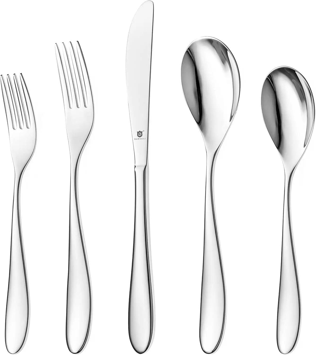 Modern Marettimo Silverware Set 18/10 Stainless Steel Flatware Set for Elegant Dining Dishwasher Safe Cutlery Set (60-Piece)