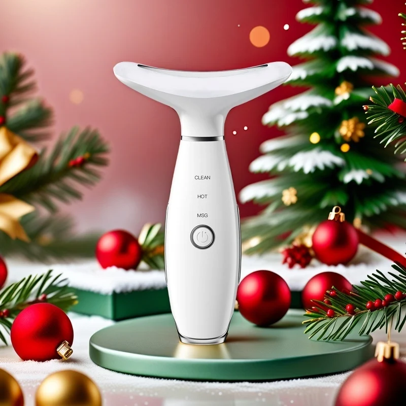 

Рождественский подарочный массажер для шеи и лица, портативный массажер для лица 7-в-1, инструмент для коррекции лица, домашнее устройство для ухода за кожей лица (белый)