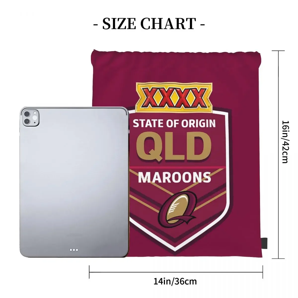 Exelent Queensland Maroons Design Backpacks Drawstring Bags Drawstring Bundle Pocket Sports Bag BookBag For Man Woman School