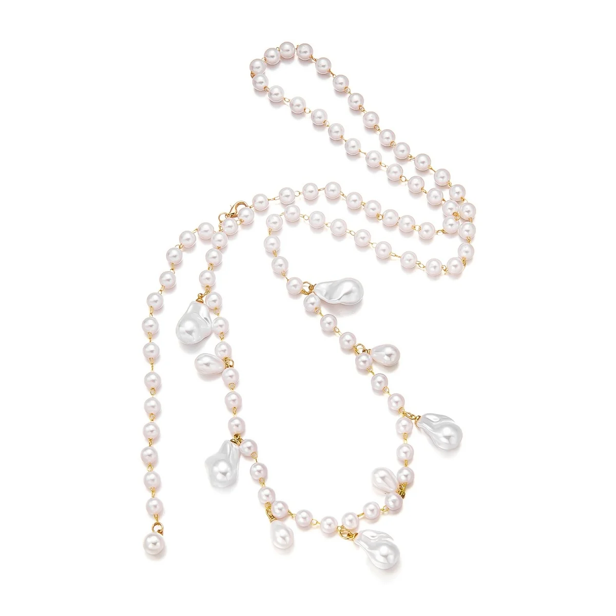 Barocke unregelmäßige Imitation Perle Perlen Halskette für Frauen Männer minimalistische mehrschichtige Perle Kette Halsband vielseitiger Körperschmuck – Detail 13