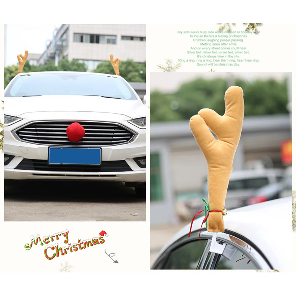 3pcs Christmas Car Decoration Exterior Easy Assemble Car Decoration for Christmas Supplies