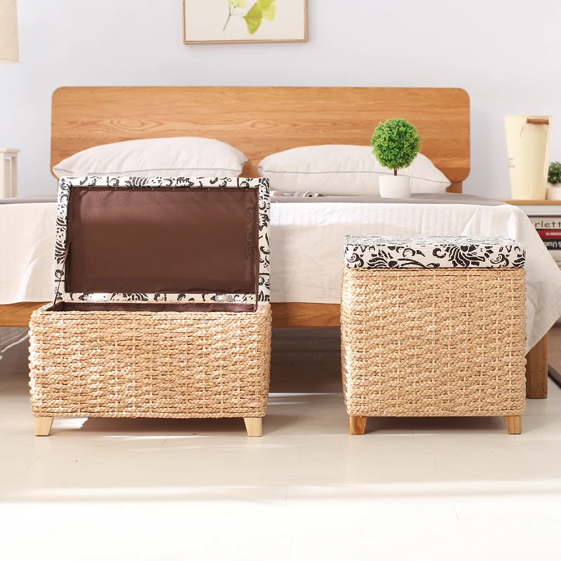 Caoyiju shoe changing stool storage stool solid wood sofashion ottoman bedroom shoe installation
