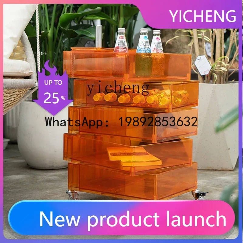 

5GZXL Array Cabinet Bedroom Creative Movable Shelves Small Cabinet with Wheels 360 Storage Cabinet